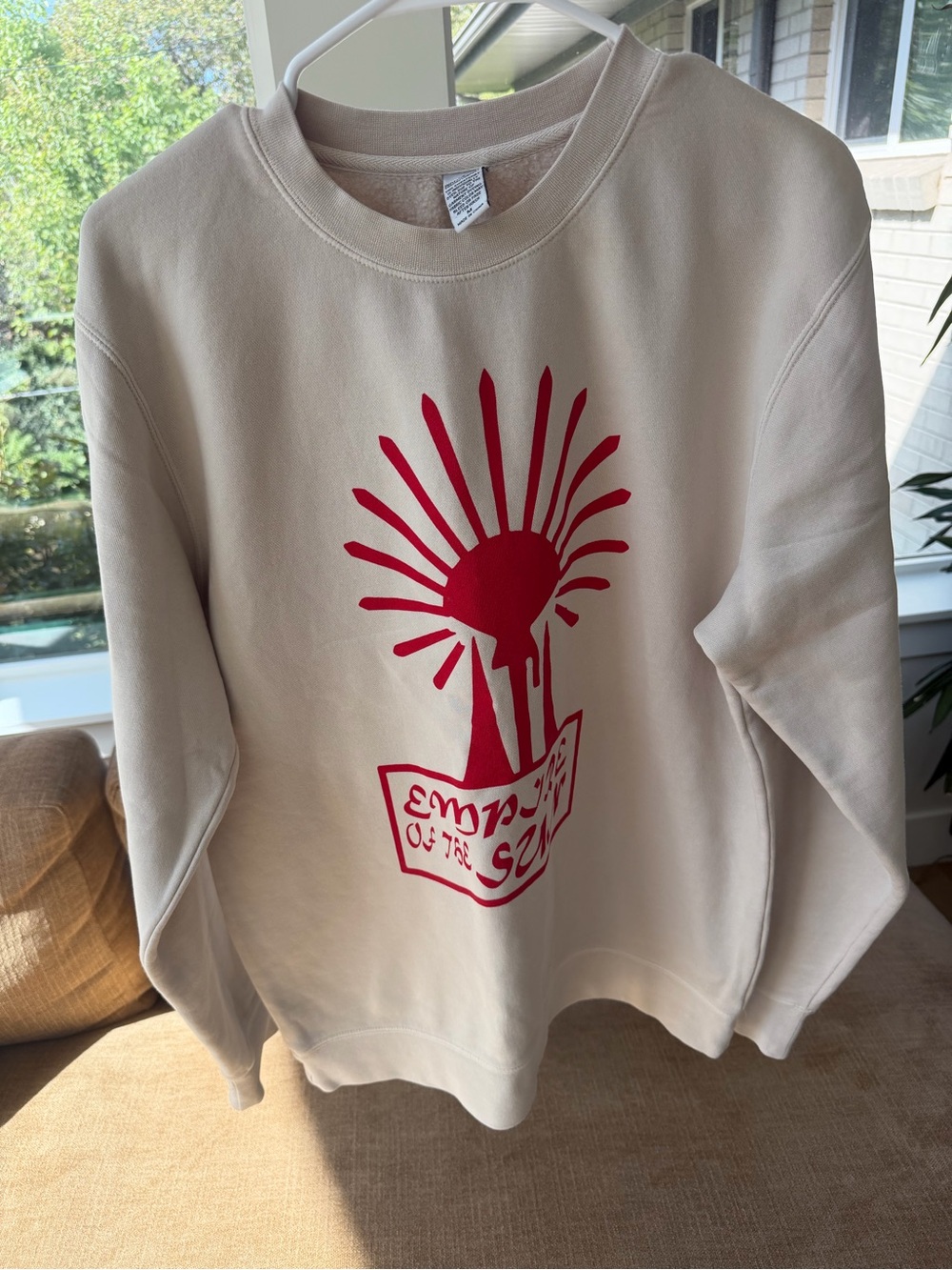 Empire of The Sun Crewneck Sweater with Red Sun Print